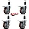 Service Caster 4'' Maroon Poly Swivel 1-3/8'' Expanding Stem Caster Set Total Lock Brake, 4PK SCC-EXTTL20S414-PPUB-MRN-138-4 - alternate 4